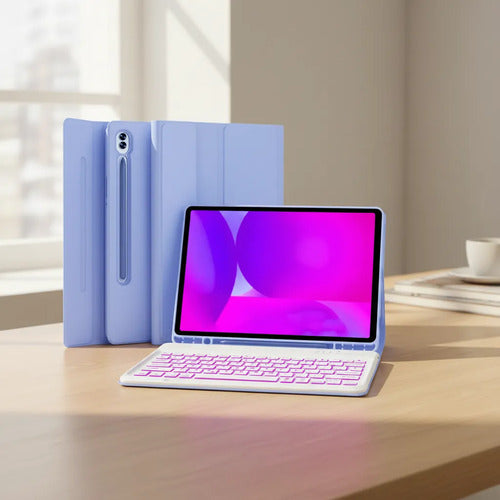 Funda Con Teclado Para Samsung Galaxy Tab S10 Fe (10,9 PuLG) Violeta