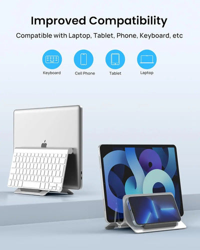 Soporte Vertical Para Laptop Con Bloqueo Automático Plateado