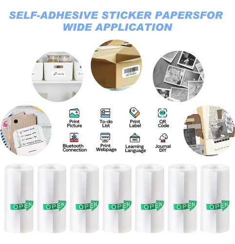 Set X2 Rollos Para Mini Impresora, 57mm X 3m Blanco