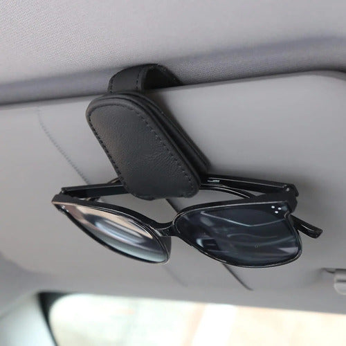 Soporte Para Lentes En Visera De Auto Negro