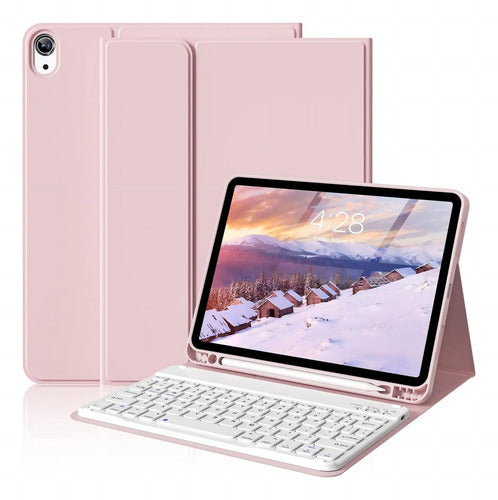 Funda Con Teclado Bluetooth Para iPad Air 11'' M3/m2 & Air Rosa Claro