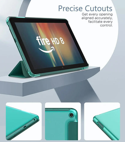 Funda Para Amazon Kindle Fire Hd 8 & 8 Plus 8'' Verde Oscuro