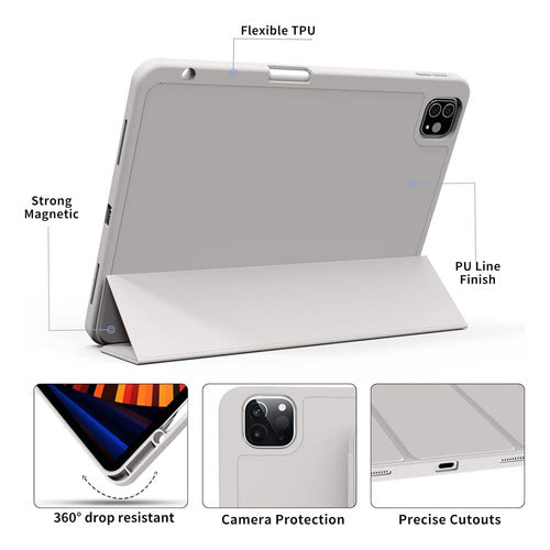 Funda Para iPad Pro 11'' Con Soporte Para Lápiz Gris