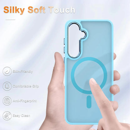 Funda Magnética Mate Para Samsung Galaxy S25+ Plus Azul Claro