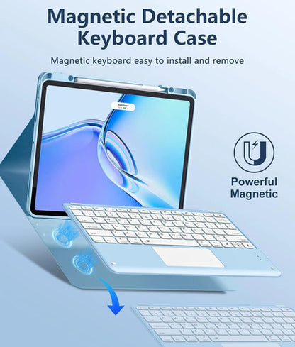 Funda Con Teclado Harvopu Para iPad Air & Pro Celeste