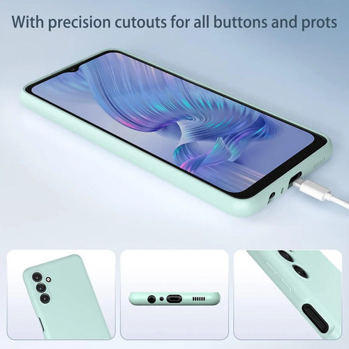Funda Para Galaxy A13 5g, Silicona Líquida, Delgada, Suave Verde Claro