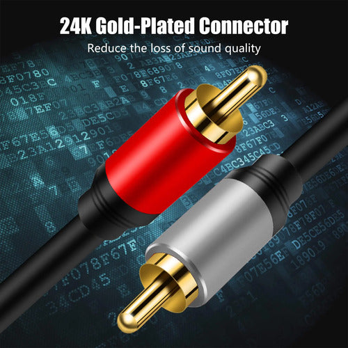 Cable De Audio 3ft 2rca A 2rca Chapado En Oro, Tan Qy