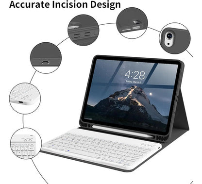 Funda Con Teclado Para iPad Air 7th/6th/5th/4th Gen, Negro Negro