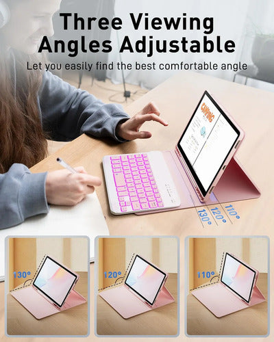 Funda Con Teclado Samsung Galaxy Tab A9 8.7 PuLG Rosa
