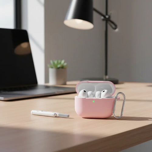 Estuche De Silicona Suave Para AirPods Pro 3 2025 Rosa Claro
