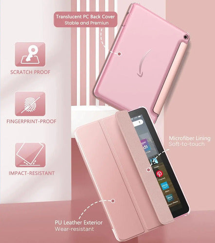 Funda Para Kindle Fire Hd 8 & 8 Plus, 8 Rosa