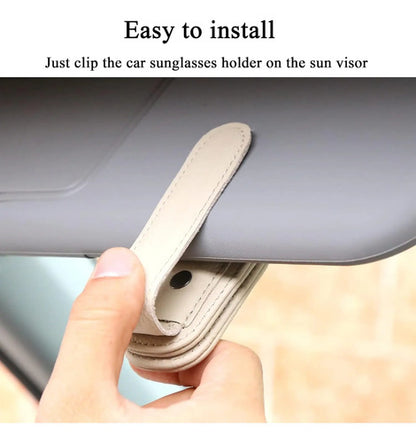 Soporte Para Lentes En Visera De Auto Beige
