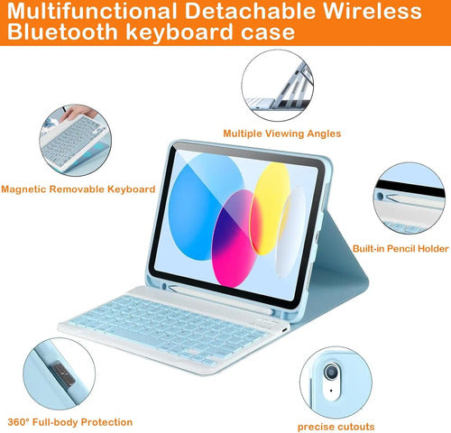 Funda Con Teclado Bluetooth Para iPad 11th/10th Gen