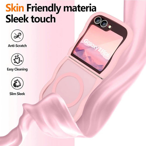 Funda Para Samsung Z Flip 6 Con Correa Rosa