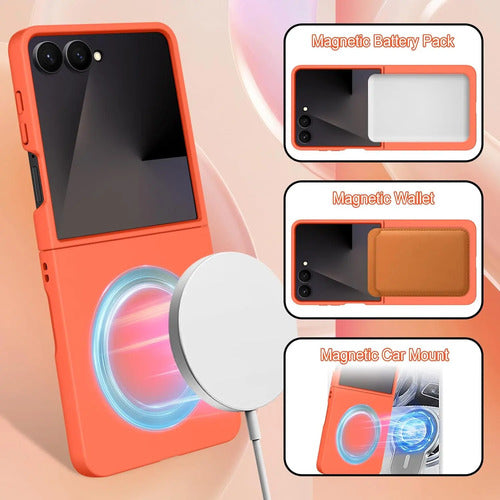 Funda Para Samsung Galaxy Z Flip 7 (magsafe) Naranja