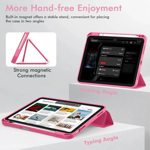 Funda Para iPad A16 Con Soporte Y Porta Lápiz Rosa Chicle