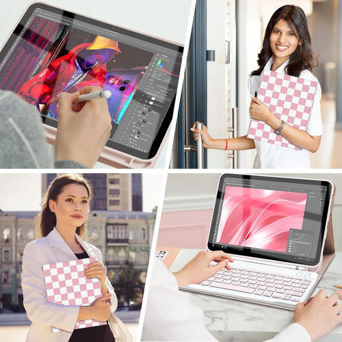 Funda Con Teclado Para iPad 11th 10th Gen Rosa