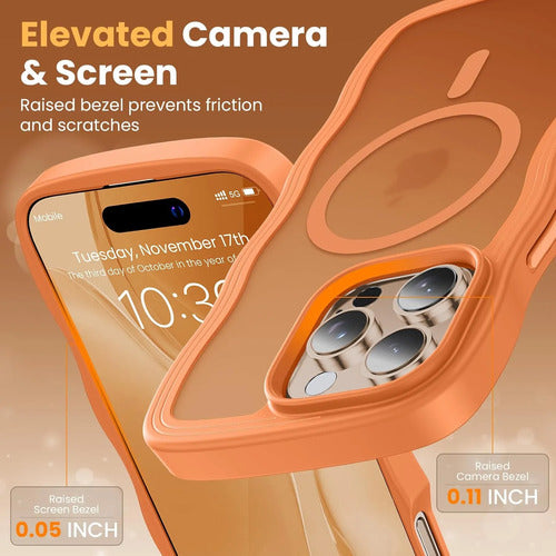 Funda Para iPhone 16 Pro Con Correa Naranja Lisa