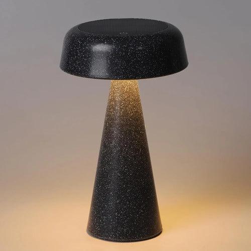 Lámpara Solar Portátil Recargable Forma De Hongo Negro