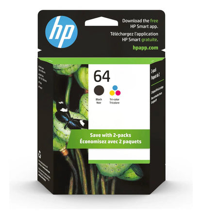 Pack Dúo Hp 64 Tinta Original, Negro Y Tricolor