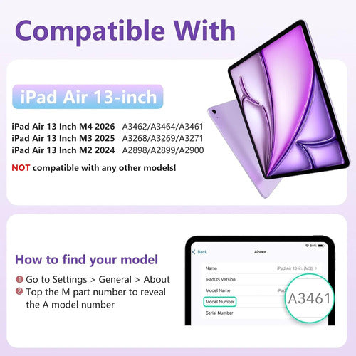 Funda Para iPad Air M4 De 13 Pulgadas Lavanda