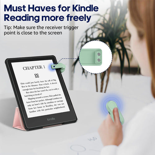 E-reader Control Remoto Girador De Paginas Verde Claro