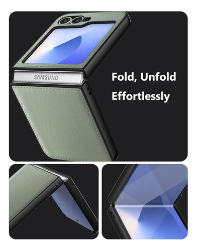 Funda De Cuero Vegano  Para Samsung Galaxy Z Flip 6/7 Fe