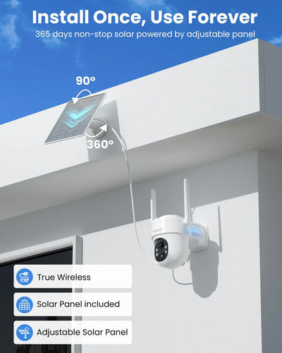 Cámara Solar De Vigilancia Con Wifi Vision Nocturna Blanco - Cámara De 3mp