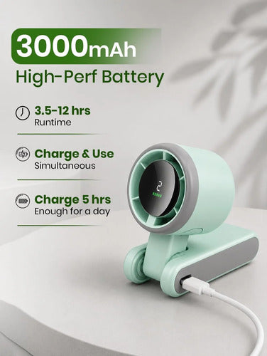 Ventilador De Mano Recargable Econour Verde