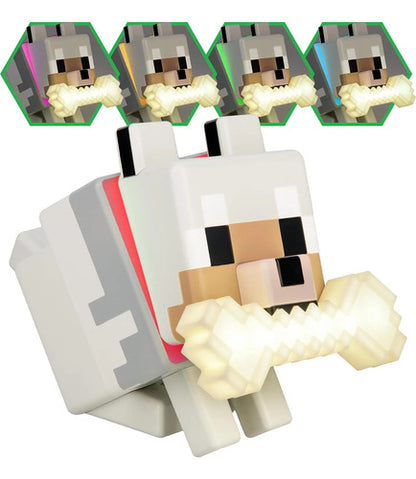 Lámpara Nocturna 3d Minecraft Wolf Globuddies De Paladone
