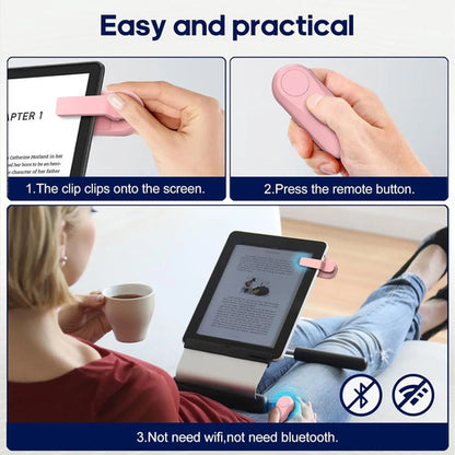 E-reader Control Remoto Girador De Paginas Rosa