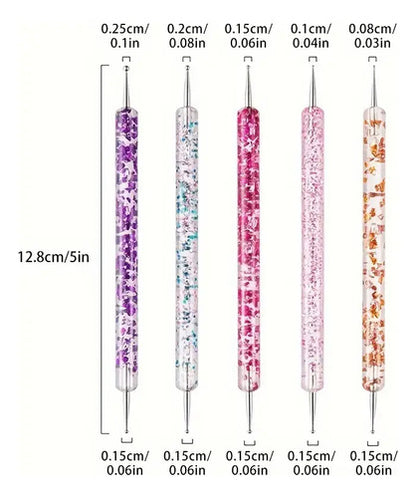 Kit De 5 Herramientas Para Diseño De Uñas, Punteros