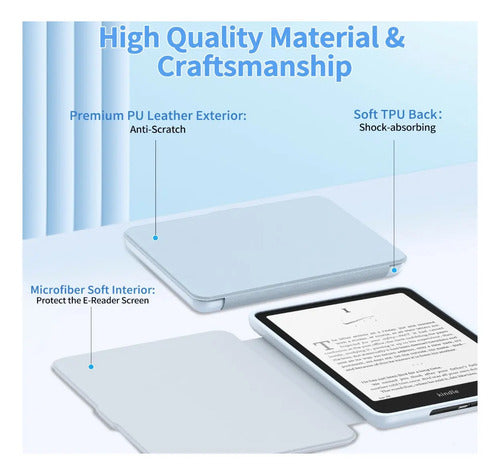 Funda Premium Para Kindle Paperwhite Celeste