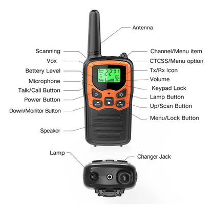 Walkie Talkie Moico Con Linterna Led Y Alcance Extendido Color
