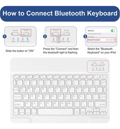Funda Con Teclado Para iPad (a16) 11th/10th Gen Azul