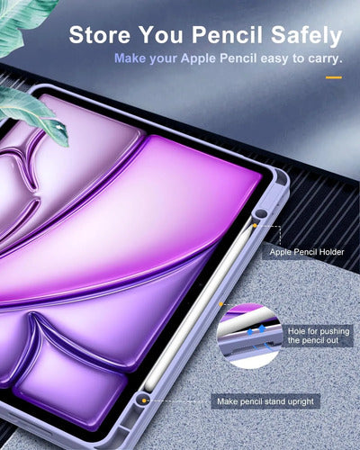 Funda Timovo Para iPad Air 13 Pulgadas M2 2024 - Gris Claro Lavanda