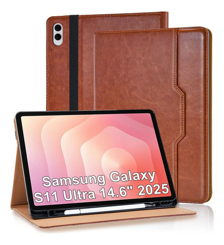 Funda Para Samsung Galaxy Tab S11 Ultra Marrón