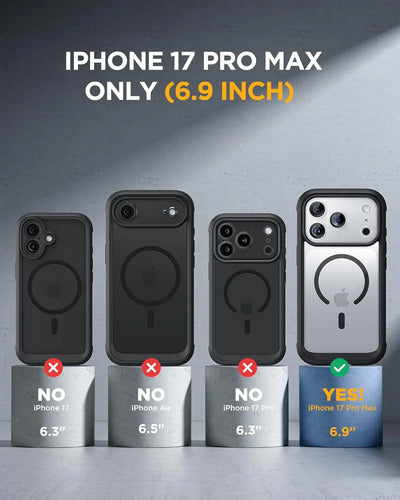 Funda Miracase Para iPhone 17 Pro Max 6.9  Con Protector Negro