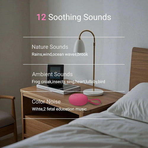 Máquina De Ruido Blanco Portátil Para Bebés Rosa
