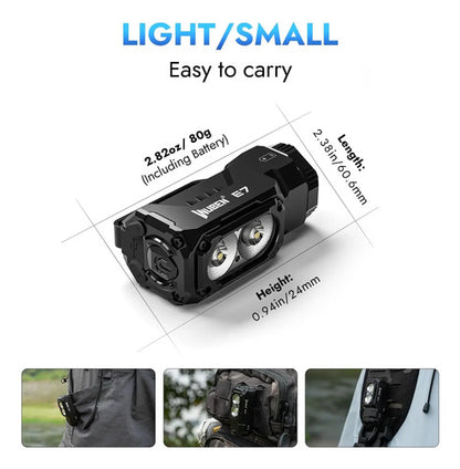 Linterna Recargable Wuben E7 1800 Lumen Mini Con Imán Blanca Negro