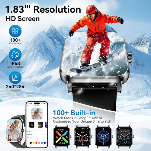 Smartwatch  Hd, Bluetooth Negro