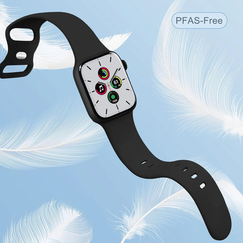 Correa Deportiva De Silicona Para Apple Watch Negro 1 Cm