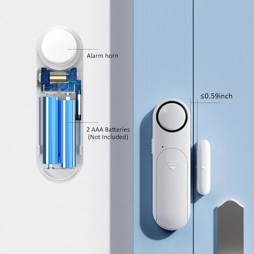 Alarma Inalámbrica Para Puerta/ventana Con Control Remoto Blanco