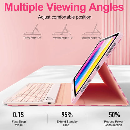 Funda Con Teclado Para iPad 11 Gen Y A16 Rosa