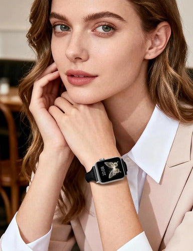 Set Correas De Cuero Slim Para Apple Watch Negro/marrón 3.8 Cm