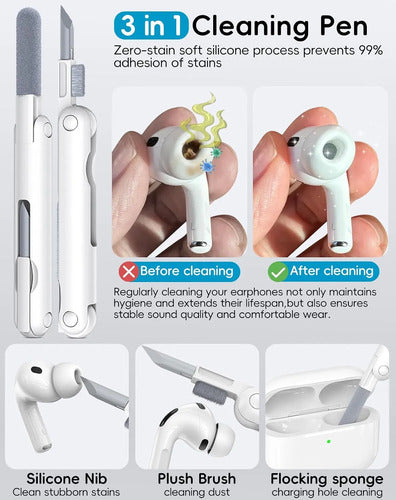 Almohadillas Silicona Para AirPods Pro 3 2025, 3ra Gen Blanco