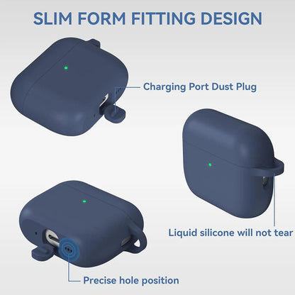 Funda De Silicona Para AirPods Pro 3 Con Llavero Azul Marino
