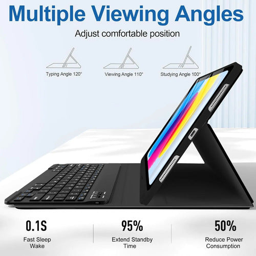 Funda Con Teclado Para iPad 11 Gen Y A16 Negro