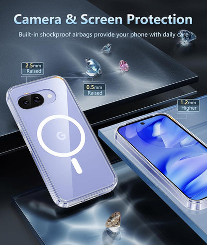 Fntcase Para Google Pixel 9a: Carcasa Magnética Antigolpe... Transparente