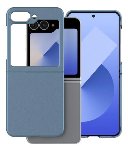 Funda Para Samsung Galaxy Z Flip 6 Y Z Flip 7 Fe Azul Acero